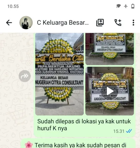 Pengiriman Papan Bunga Duka Kedungkandang